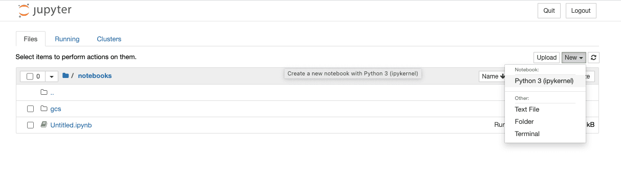 Jupyter new notebook